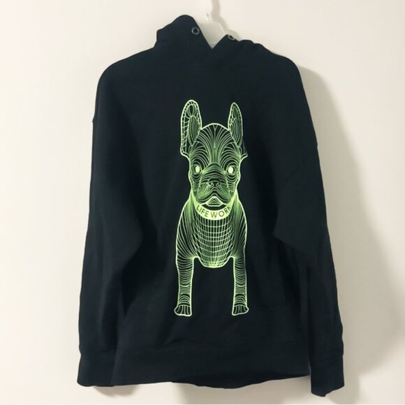 Life Work Other - Neon Green Frenchie Dog Hoodie